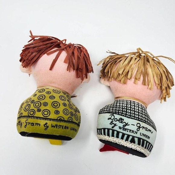 Set of 2 1960 Western Union Dolly-Grams Congratulations - Just to Say Gift Dolls - Picture 6 of 6